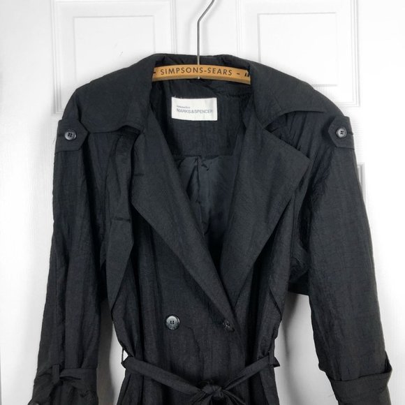 Marks & Spencer Black Trench Coat - Picture 3 of 8